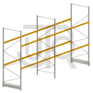 Verzinkte professionele palletstelling H3000 x L5670mm met liggers RAL 1004