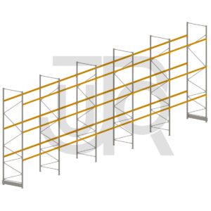 Verzinkte professionele palletstelling H4500 x L14040mm met liggers RAL 1004