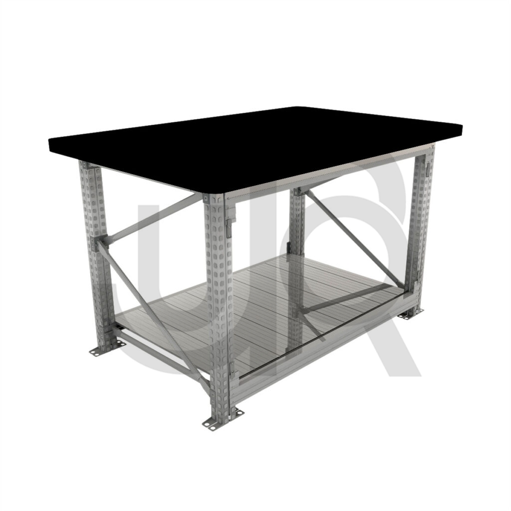 Werktafel verzinkt L1200xD900xH900, 28mm MDF werkblad incl. extra legbord-0