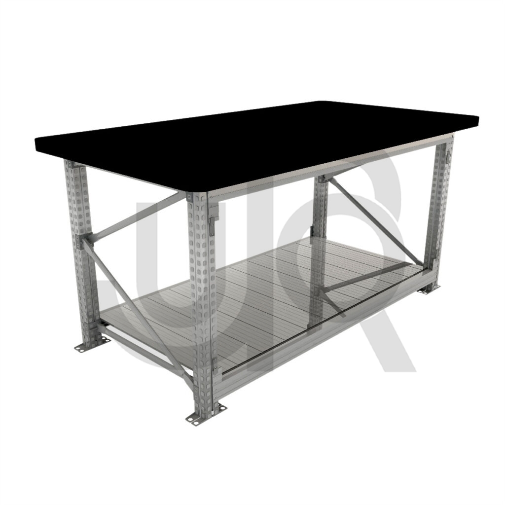 Werktafel verzinkt L1500xD900xH900, 28mm MDF werkblad incl. extra legbord-0