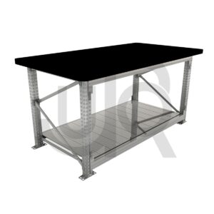 Werktafel verzinkt L1500xD900xH900, 28mm MDF werkblad incl. extra legbord-0