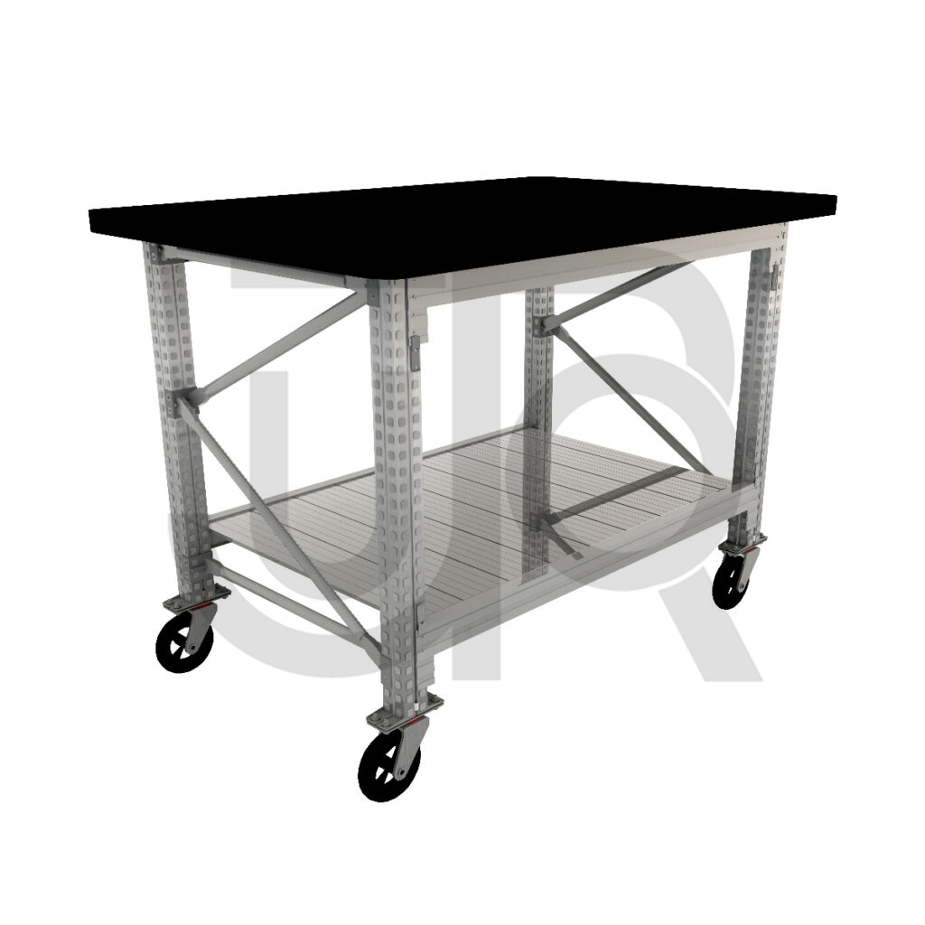 Verrijdbare werktafel verzinkt L1200xD900xH900 28mm MDF werkblad incl. extra legbord-0