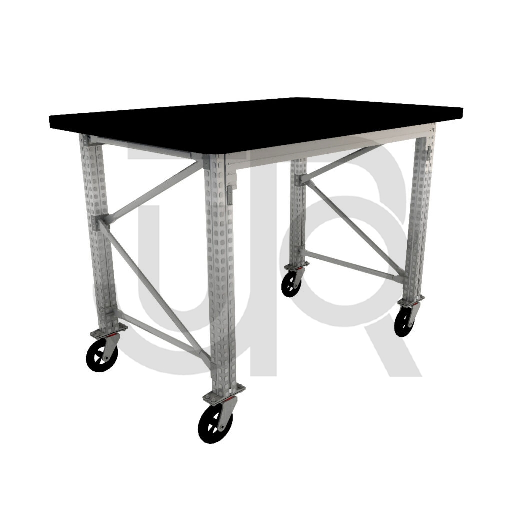 Verrijdbare werktafel verzinkt L1200xD900xH900 28mm MDF werkblad-0