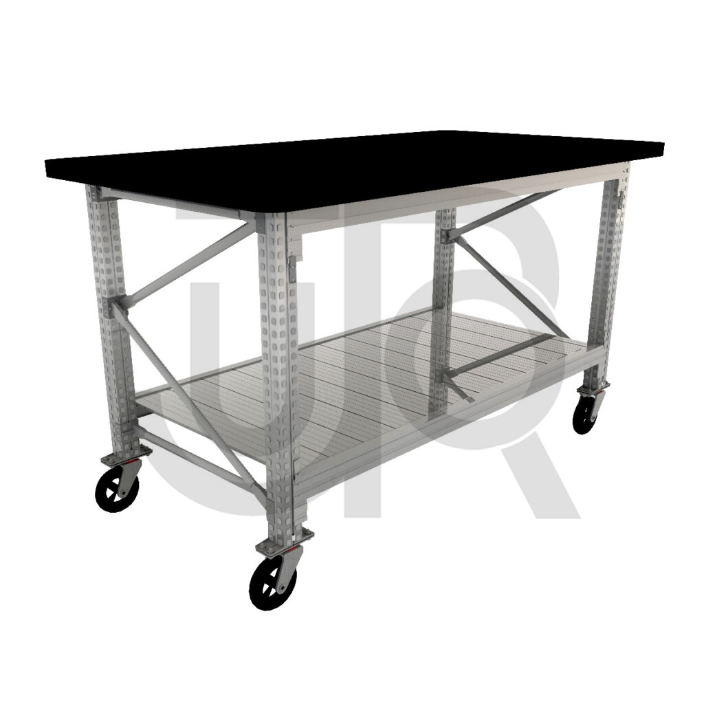 Verrijdbare werktafel verzinkt L1500xD900xH900 28mm MDF werkblad incl. extra legbord-0