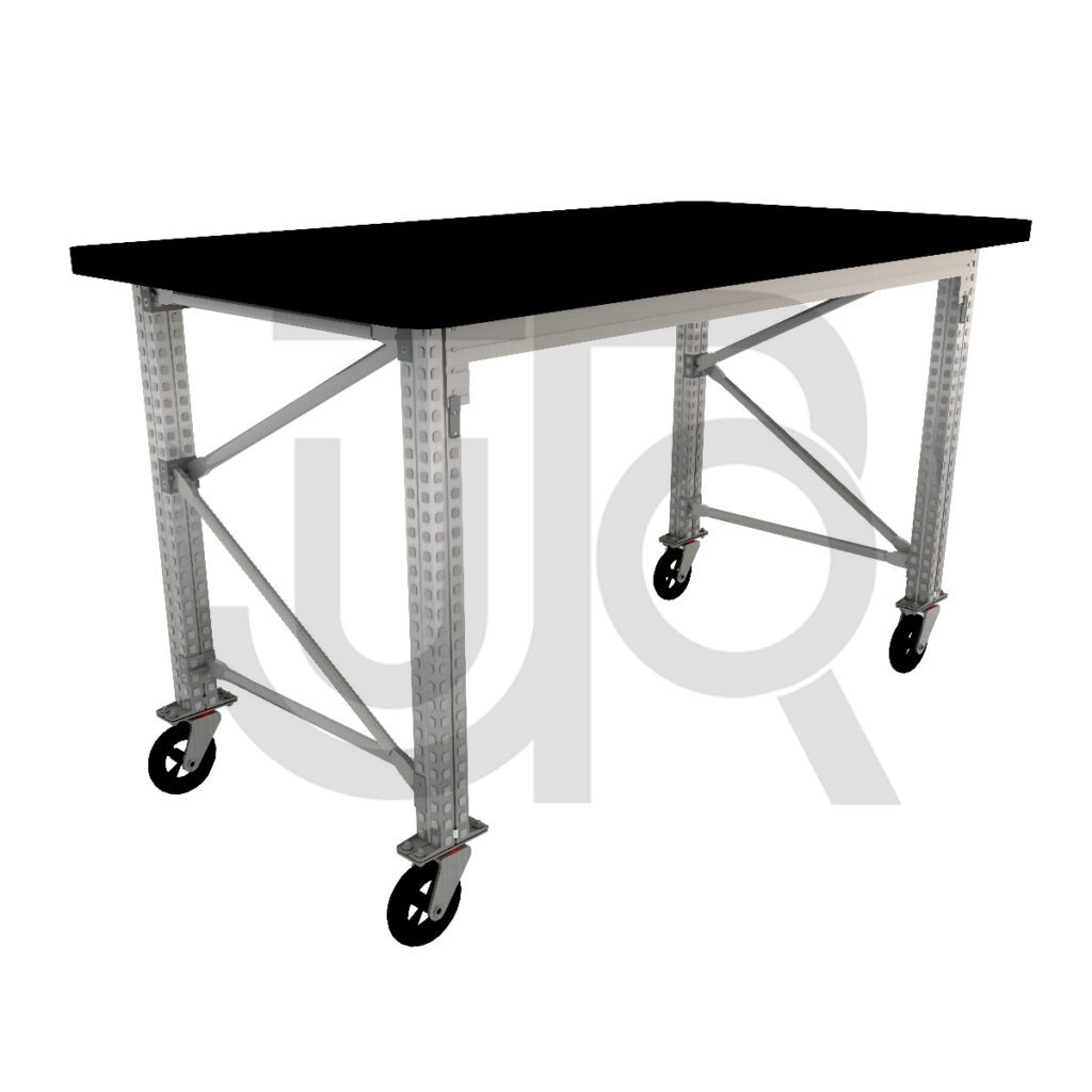 Verrijdbare werktafel verzinkt L1500xD900xH900 28mm MDF werkblad-0