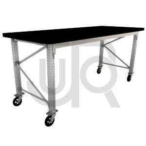 Verrijdbare werktafel verzinkt L2000xD900xH900 28mm MDF werkblad-0