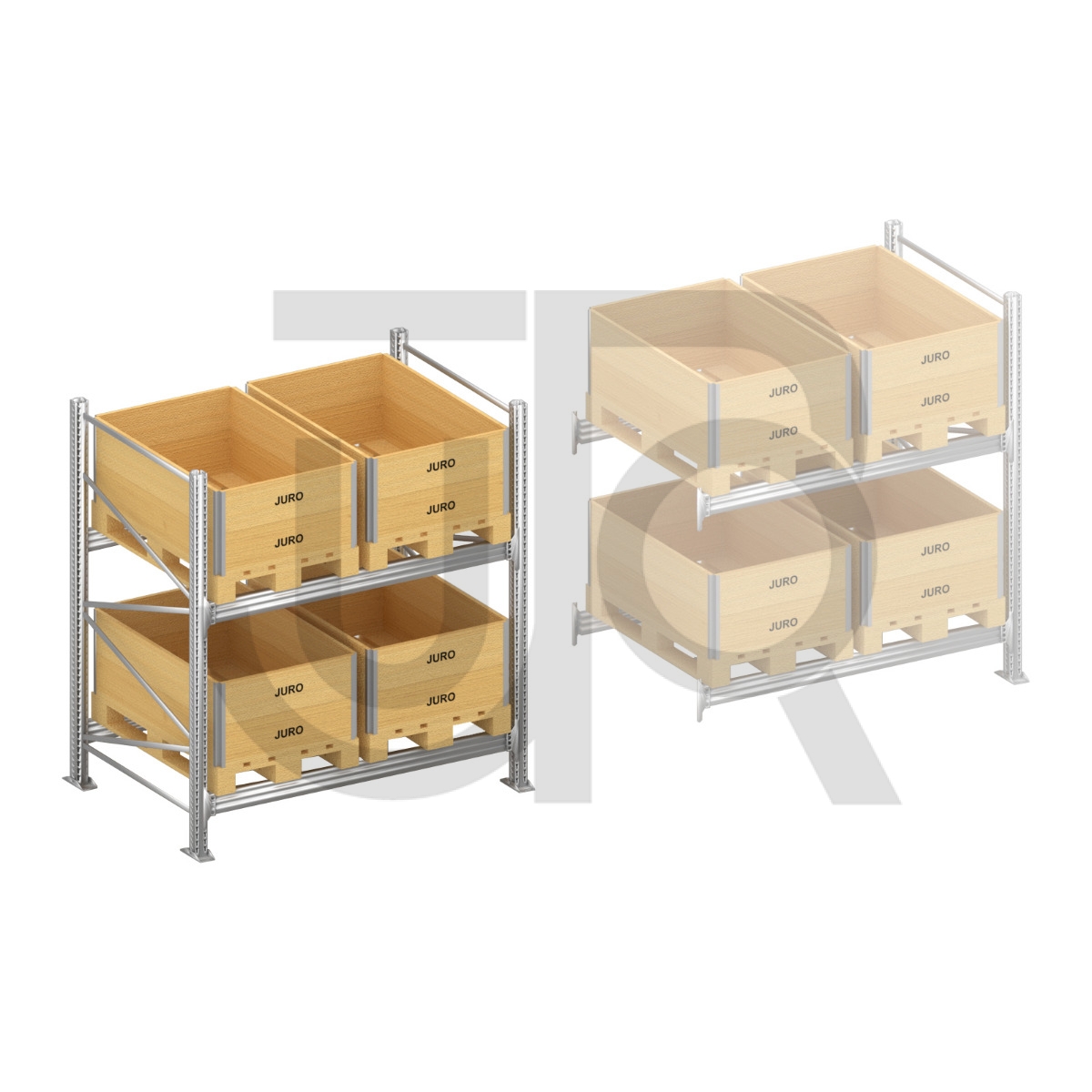 Palletstelling H2000 x D1100, liggers 106/3 | startset vak 1800mm-0