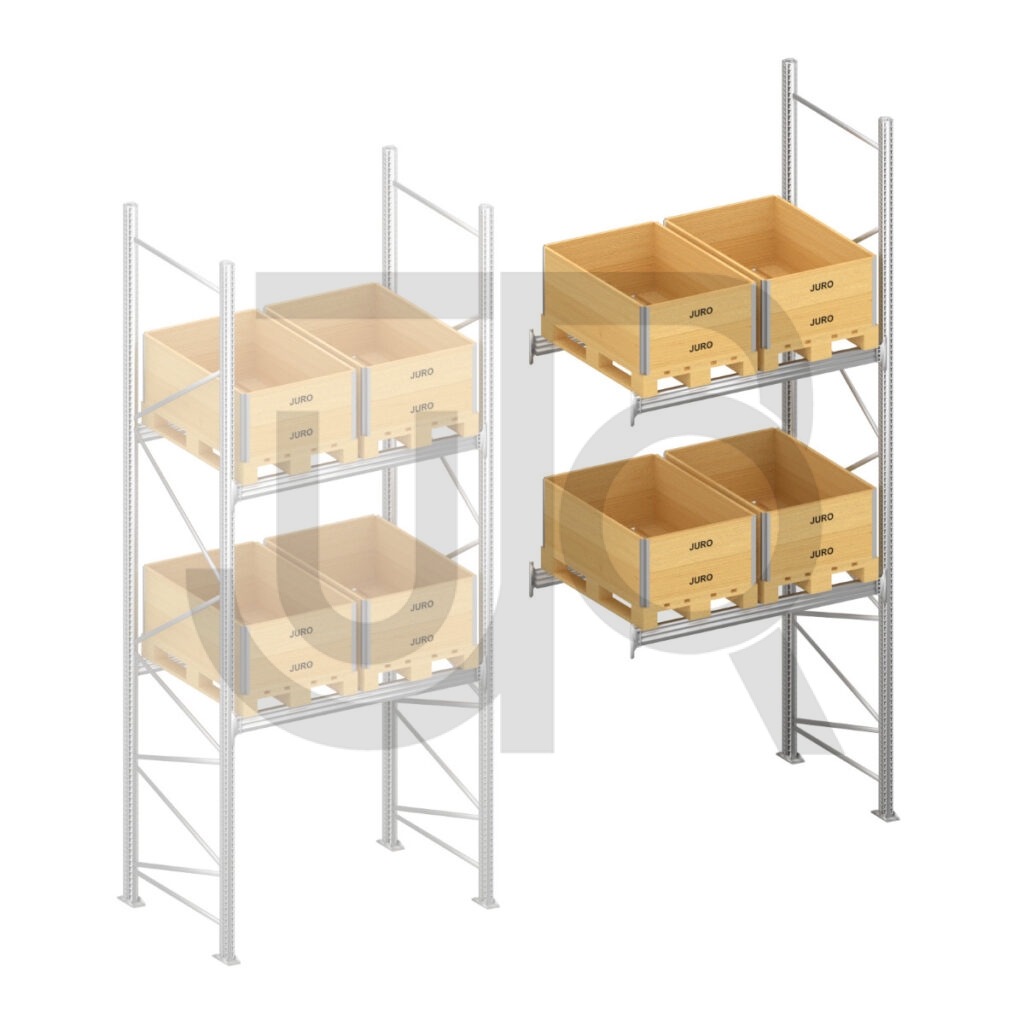 Palletstelling H4500 x D1100, liggers 106/3 | aanbouwset vak 1800mm-0