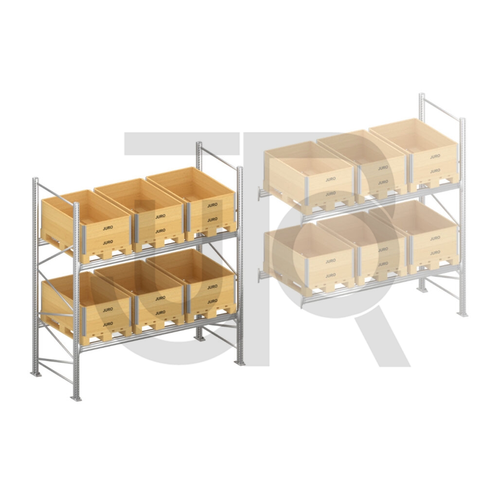 Palletstelling H3000 x D1100, liggers 106/3 | startset vak 2700 mm-0