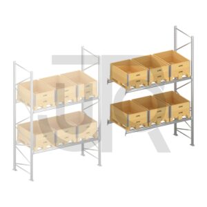 Palletstelling H4000 x D1100, liggers 106/3 | aanbouwset vak 2700 mm-0