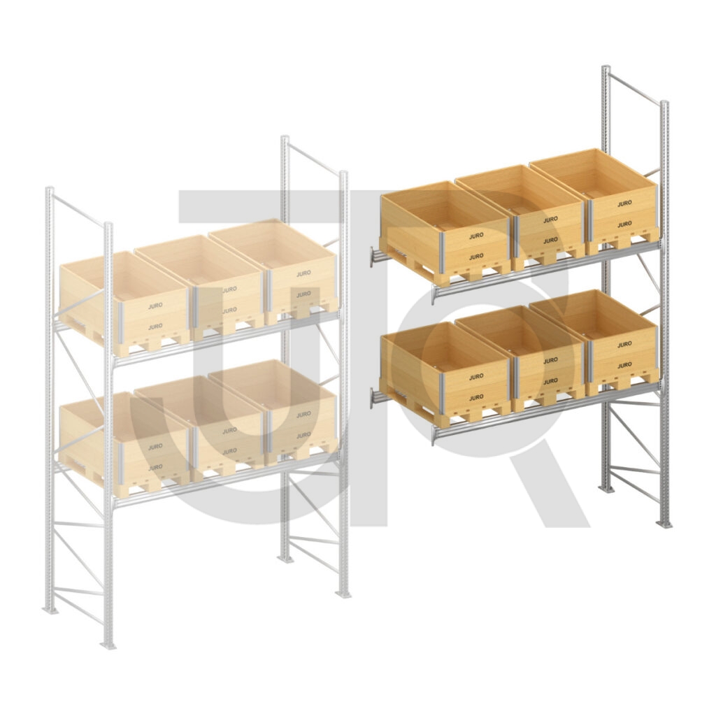 Palletstelling H4500 x D1100, liggers 106/3 | aanbouwset vak 2700 mm-0