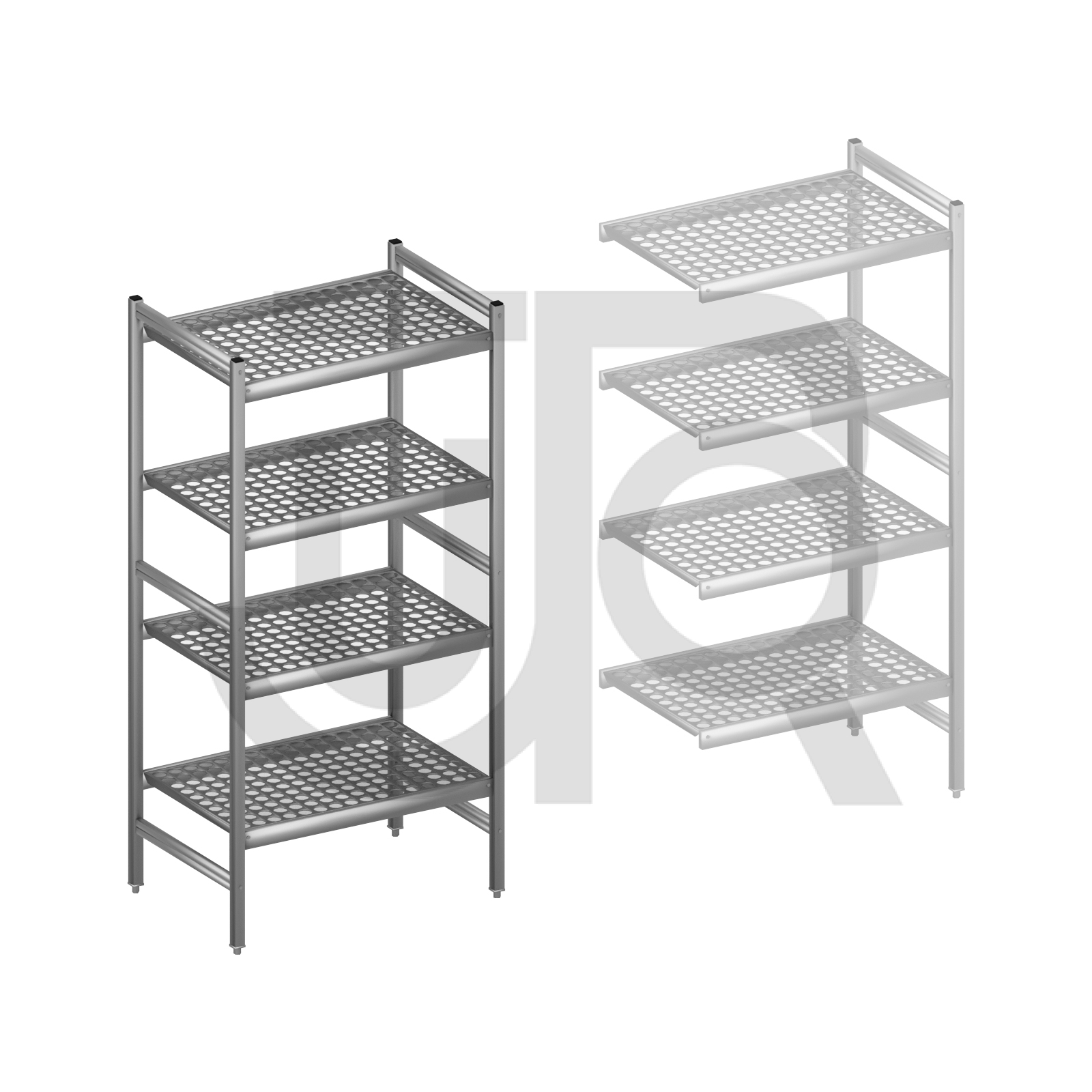 Hygiënische stelling H1685 x D560 | startset vak 780 mm-0