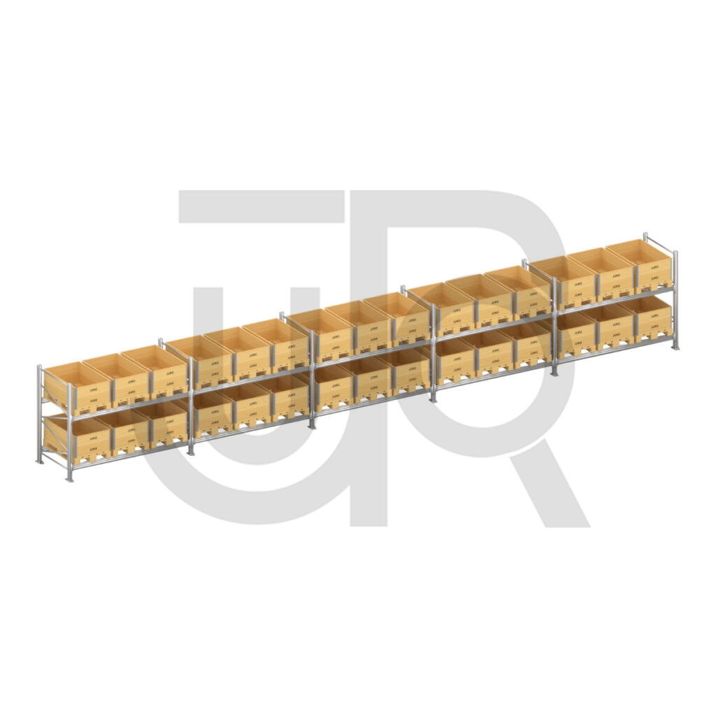 Verzinkte professionele palletstelling H3000 x L5670mm met verzinkte liggers