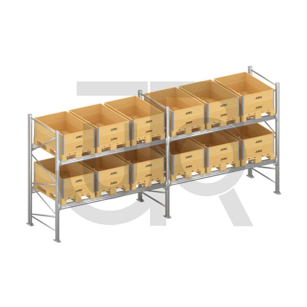 Verzinkte professionele palletstelling H3000 x L5670mm met verzinkte liggers