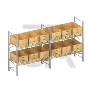 Verzinkte professionele palletstelling H3000 x L5670mm met verzinkte liggers