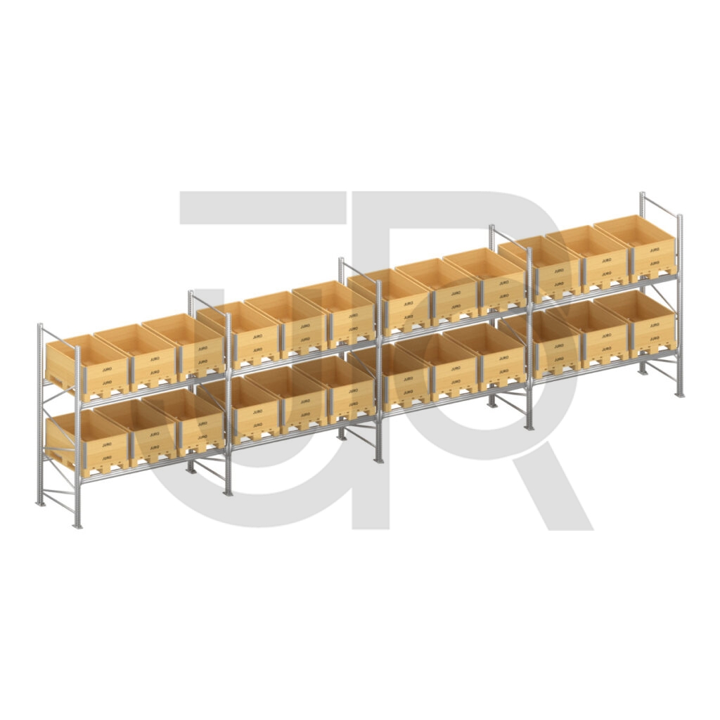 Verzinkte professionele palletstelling H3000 x L5670mm met verzinkte liggers