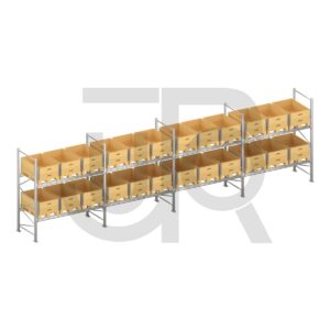 Verzinkte professionele palletstelling H3000 x L5670mm met verzinkte liggers