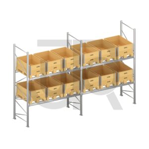 Verzinkte professionele palletstelling H3000 x L5670mm met verzinkte liggers