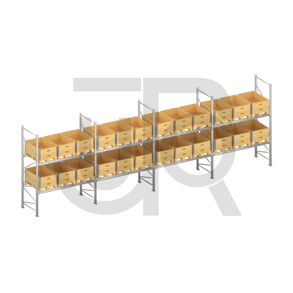 Verzinkte professionele palletstelling H3000 x L5670mm met verzinkte liggers