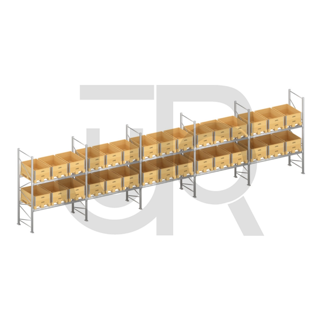 Verzinkte professionele palletstelling H3000 x L5670mm met verzinkte liggers