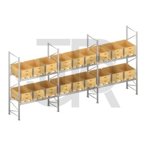 Verzinkte professionele palletstelling H3000 x L5670mm met verzinkte liggers