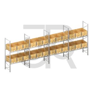 Verzinkte professionele palletstelling H3000 x L5670mm met verzinkte liggers