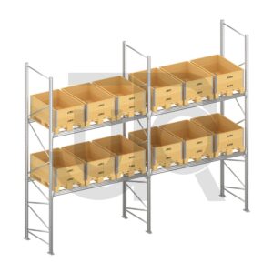 Verzinkte professionele palletstelling H3000 x L5670mm met verzinkte liggers