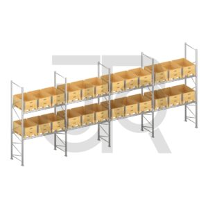 Verzinkte professionele palletstelling H3000 x L5670mm met verzinkte liggers