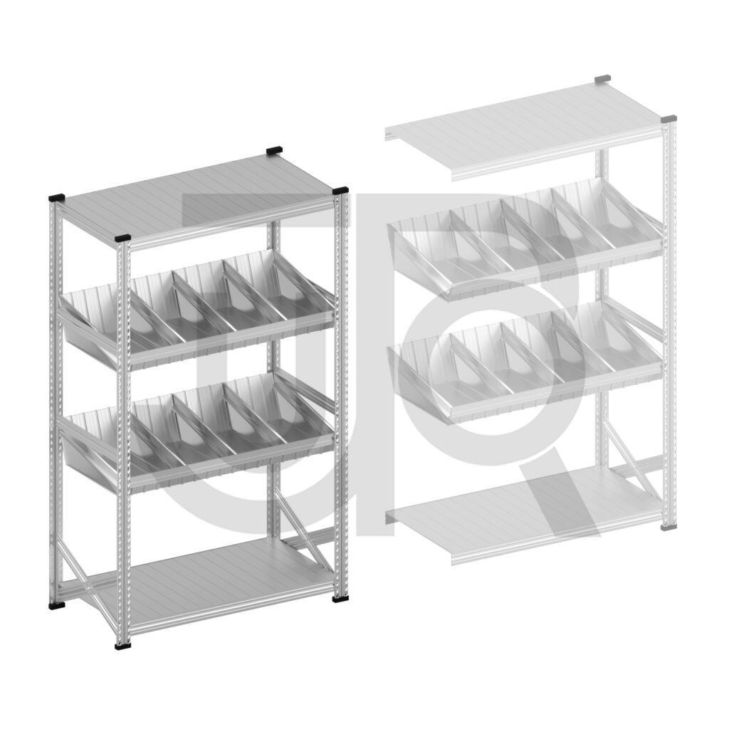 Modulaire bakken stelling H1972 x D320 |startvak 1200 mm-0