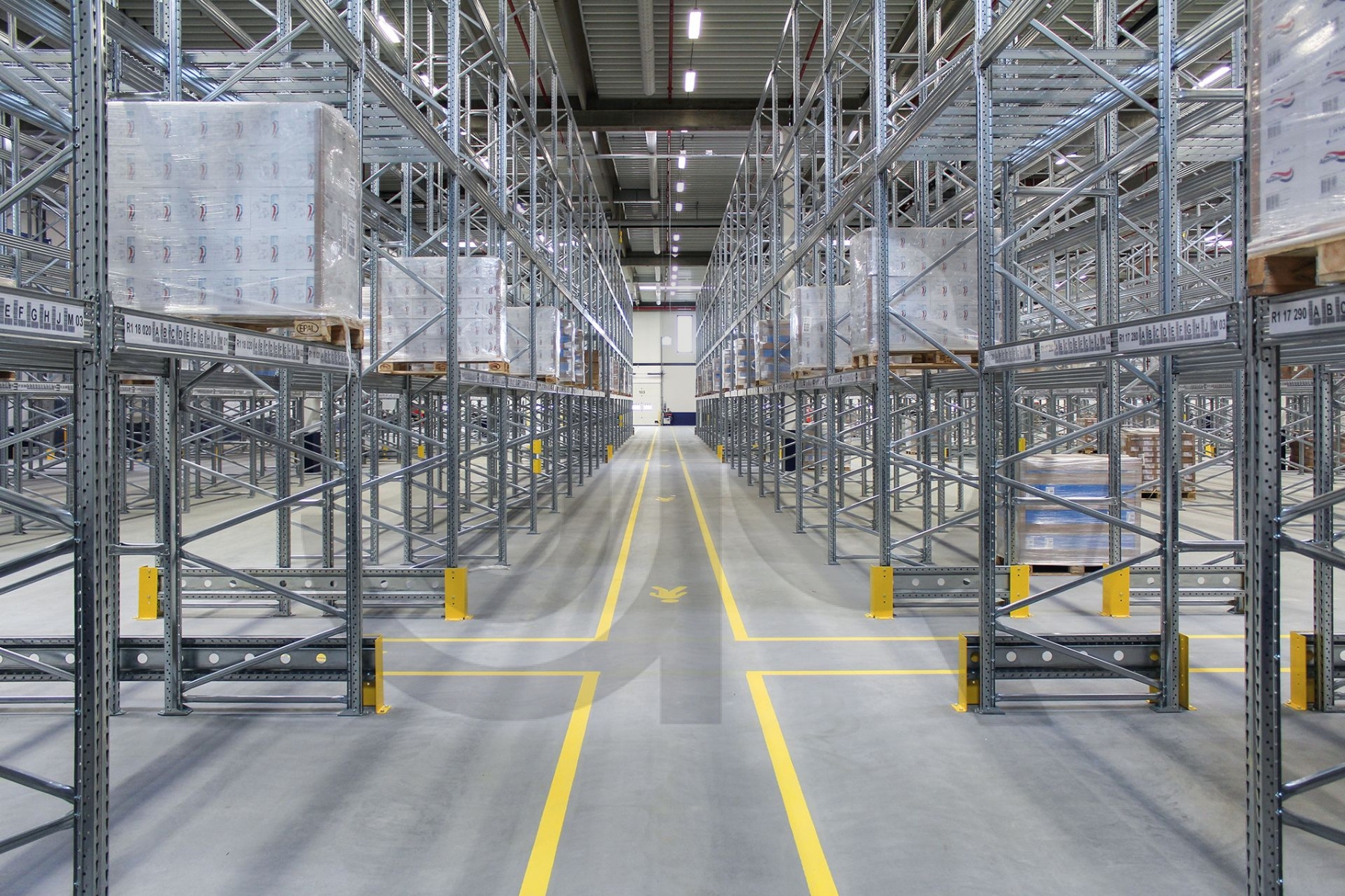 Palletstelling H4500 x D1100, liggers 106/3 | voordeelrij 5x vak 2700 mm-7853