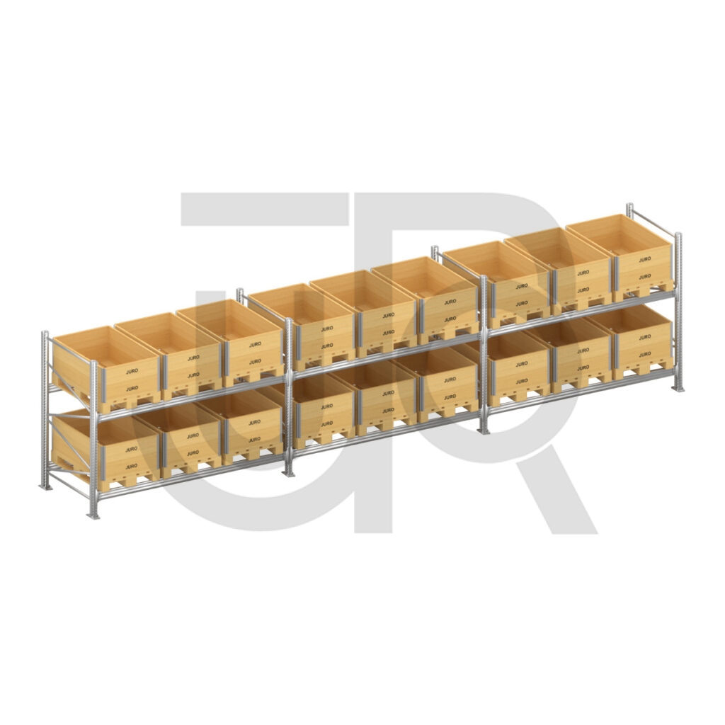 Verzinkte professionele palletstelling H3000 x L5670mm met verzinkte liggers