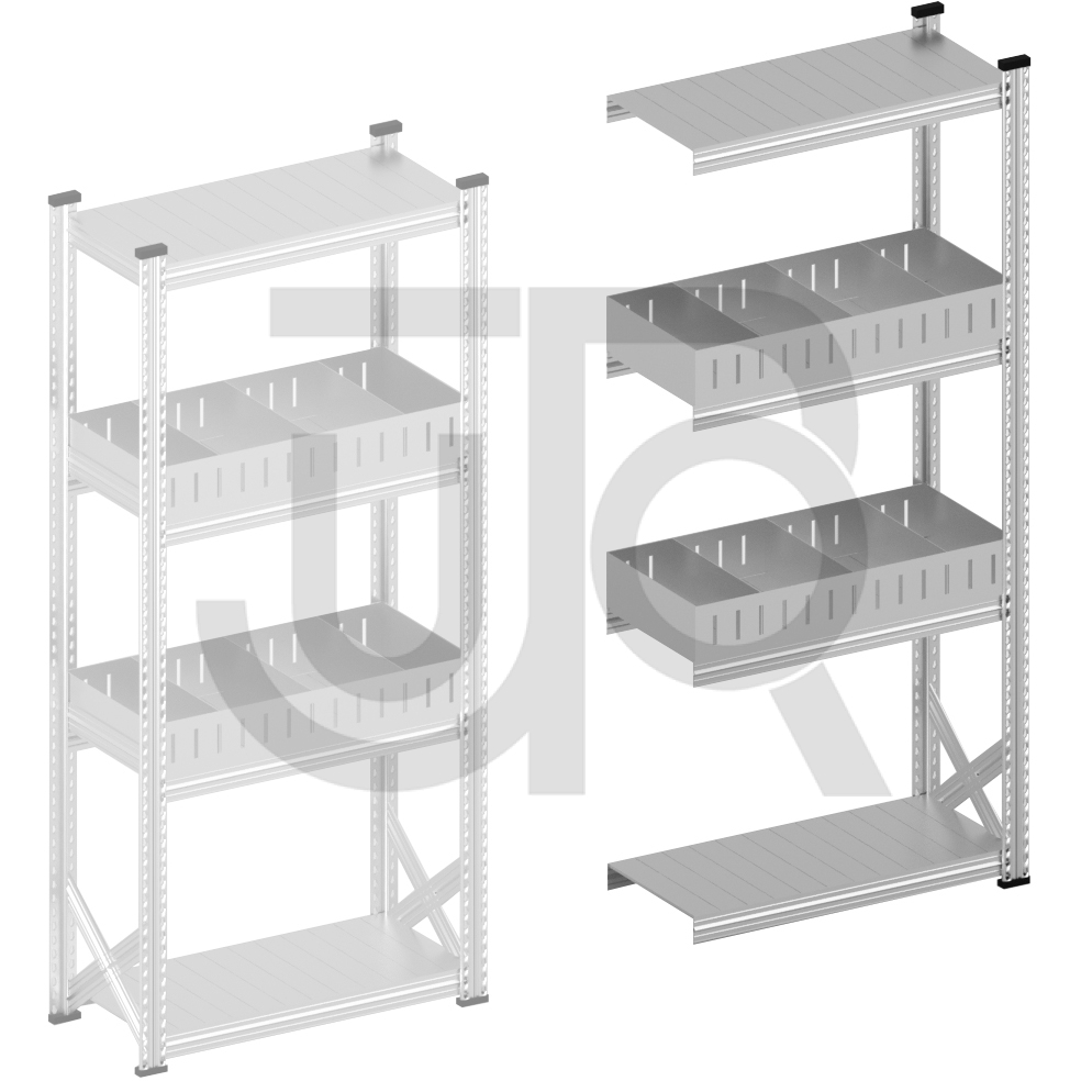 Vakkenstelling H1972 x D320 | aanbouwset vak 900 mm | rechte opzetranden 100 mm-0