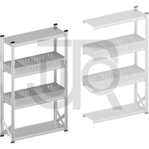 Vakkenstelling H1972 x D320 | startset vak 1200 mm | rechte opzetranden 100 mm-0