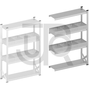 Vakkenstelling H1972 x D320 | aanbouwset vak 1350 mm | rechte opzetranden 100 mm-0