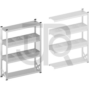 Vakkenstelling H1972 x D320 | startset vak 1500 mm | rechte opzetranden 100 mm-0