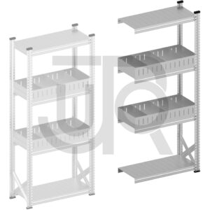 Vakkenstelling H1972 x D500 | aanbouwset vak 900 mm | rechte opzetranden 100 mm-0