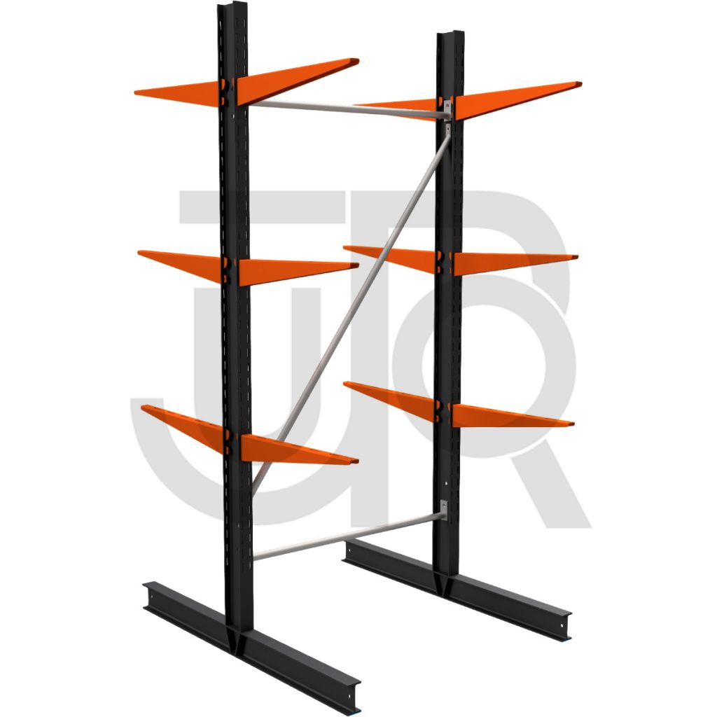 Dubbelzijdige draagarmstelling H2250 mm, 3 niveaus arm 600 mm | startset-0