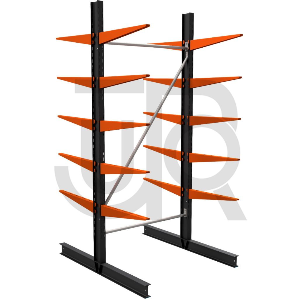 Dubbelzijdige draagarmstelling H2250 mm, 5 niveaus arm 600 mm | startset-0