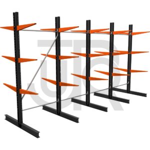 Dubbelzijdige draagarmstelling H2250 mm, 3 niveaus arm 600 mm | voordeelrij-0