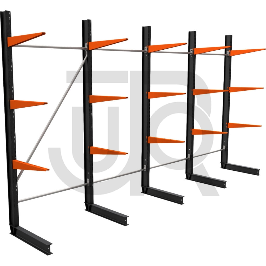 Enkelzijdige draagarmstelling H2250 mm, 3 niveaus arm 600 mm | voordeelrij-0