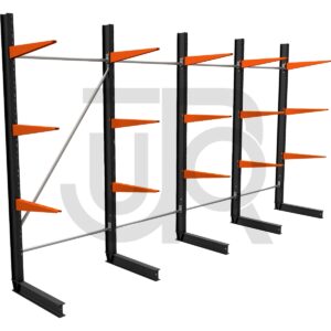 Enkelzijdige draagarmstelling H2250 mm, 3 niveaus arm 600 mm | voordeelrij-0