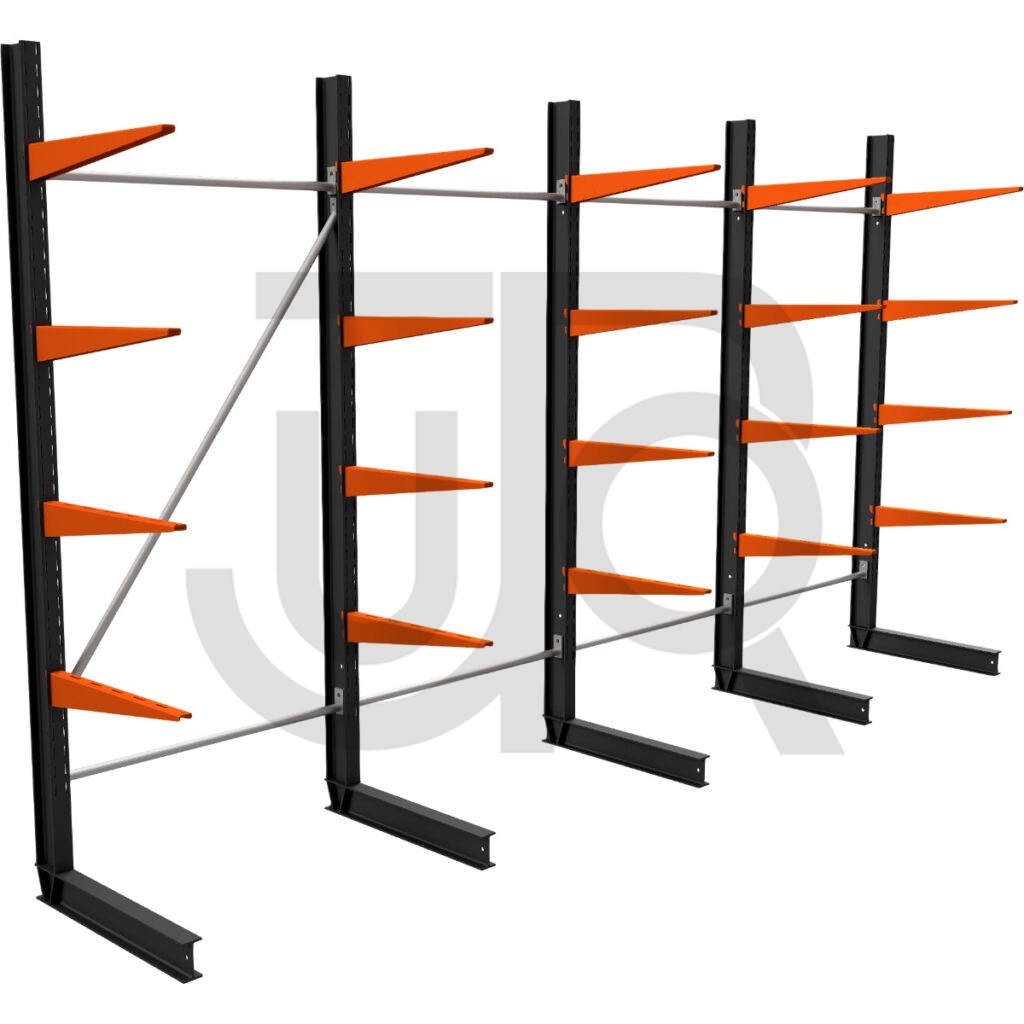 Enkelzijdige draagarmstelling H2250 mm, 4 niveaus arm 600 mm | voordeelrij-0