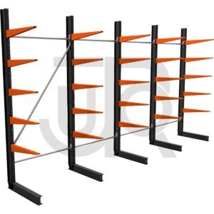 Enkelzijdige draagarmstelling H2250 mm, 5 niveaus arm 600 mm | voordeelrij-0