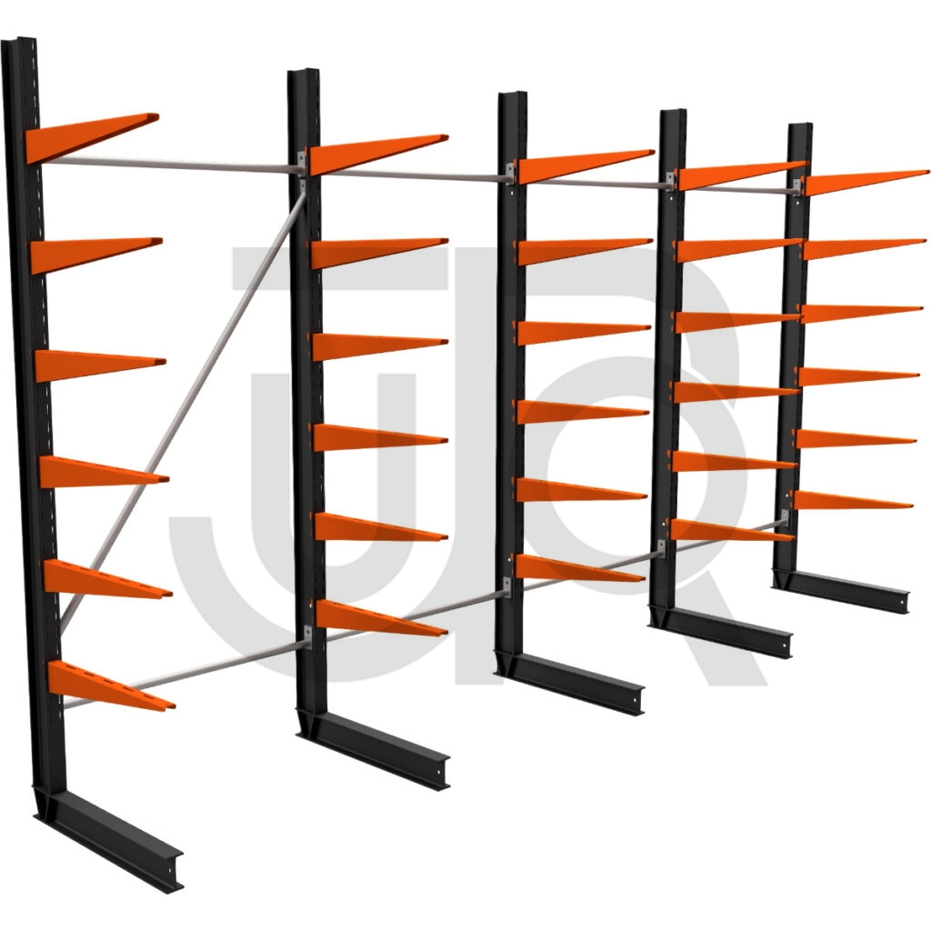 Enkelzijdige draagarmstelling H2250 mm, 6 niveaus arm 600 mm | voordeelrij-0