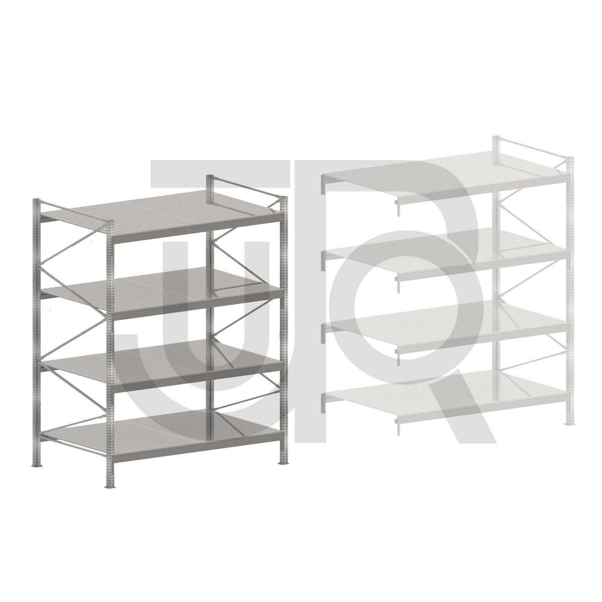 Zware grootvakstelling TS4 H1981 x D800 | startset vak 1520 mm-0