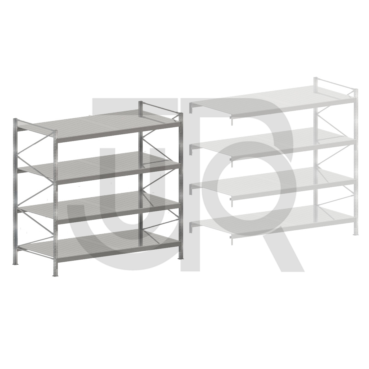 Zware grootvakstelling TS4 H2476 x D600 | startset vak 2020 mm-0