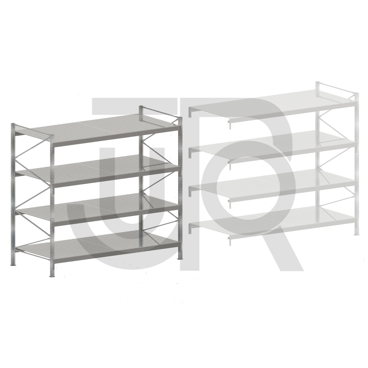 Zware grootvakstelling TS4 H2476 x D1200 | startset vak 2120 mm-0