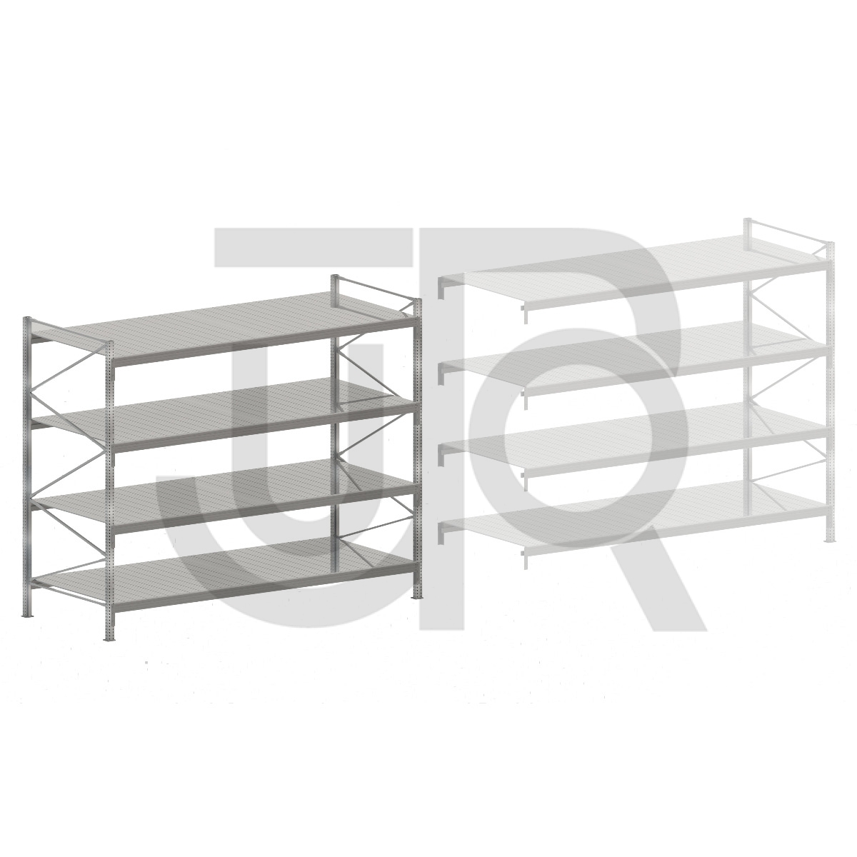 Zware grootvakstelling TS4 H2476 x D600 | startset vak 2420 mm-0