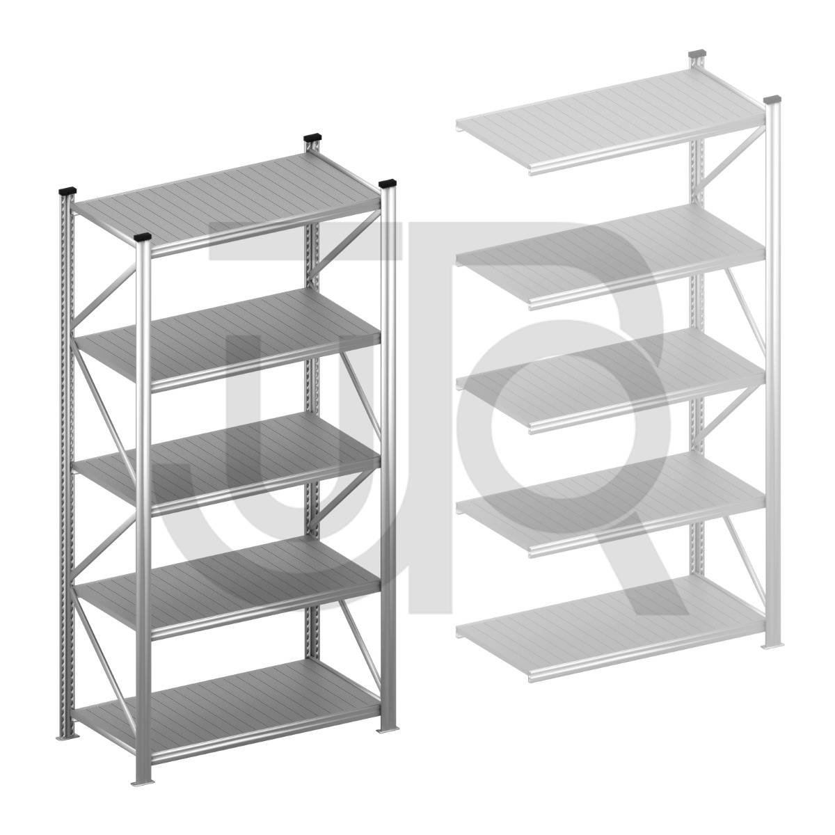 Lichte grootvakstelling USA H2500 x D600 | startset vak 1200 mm-0