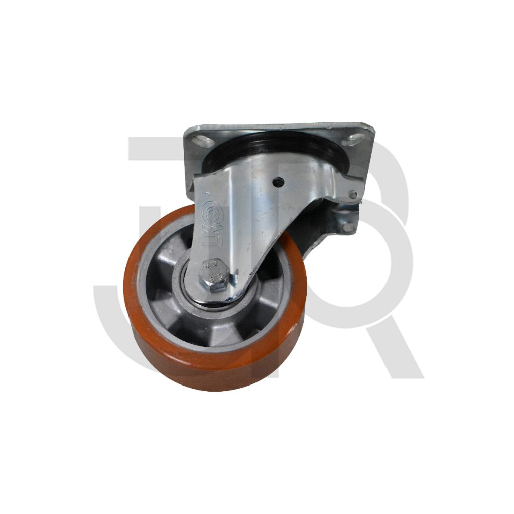 Zwenkwiel 125 mm, polyurethaan met aluminium kern met kogellager, 400 Kg-0